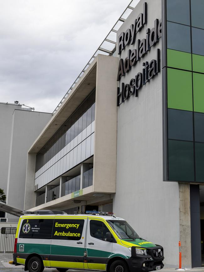 An ambulance at the Royal Adelaide Hospital. Picture: NCA NewsWire