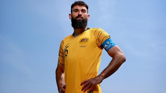 Mile Jedinak, the beard and that stare. Picture: Toby Zerna