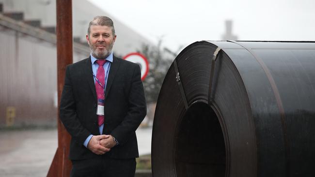 Alun Davies, national organiser with the Community union at the Liberty Steel plant owned by Sanjeev Gupta in Newport, Wales, UK. Picture: Ella Pellegrini