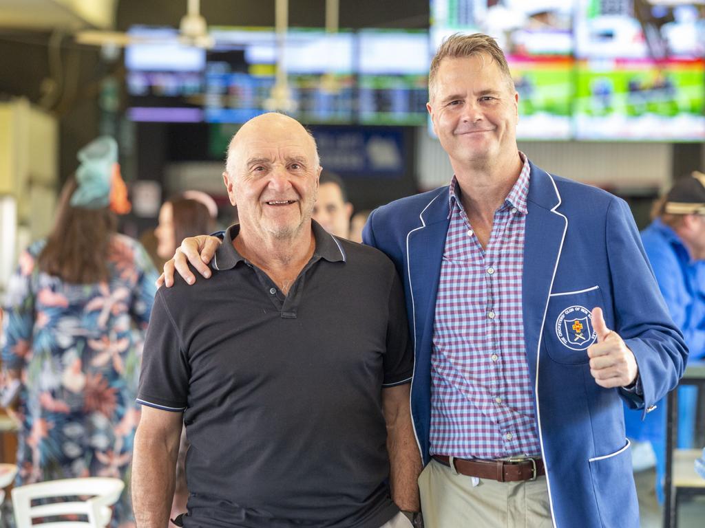 Steve Kish and Michael Weaver at the Bridge Toyota Ladies' Day. Picture: Floss Adams