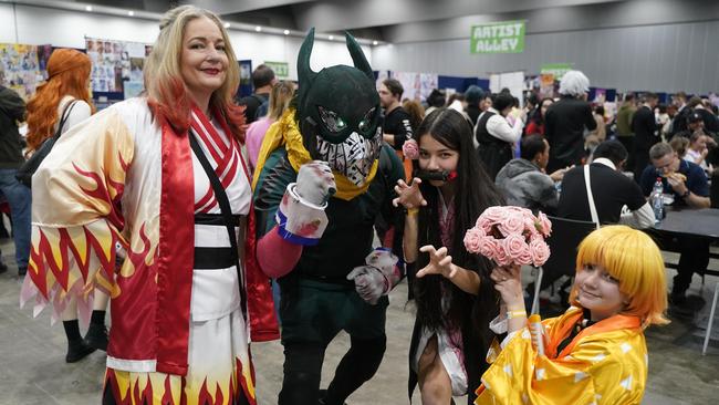OZ Comic-Con Gallery. OZ comic at Melbourne Exhibition and Convention Centre. Claudine, Qas, Yasmin and Ella. Picture: Valeriu Campan