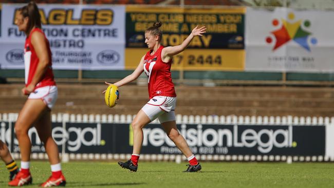 North Adelaide forward Kelly Barltrop kicked the winning goal in the grand final rematch against South Adelaide. Picture: Deb Curtis