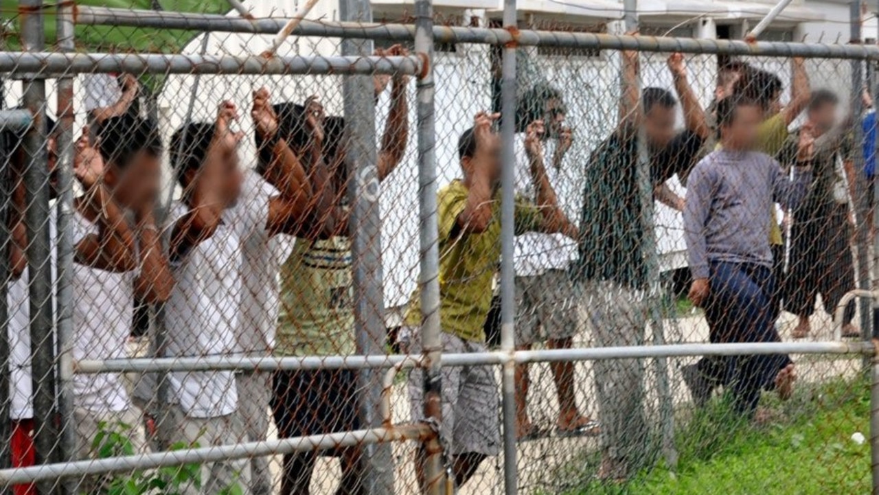 Refugees pictured on Manus Island.