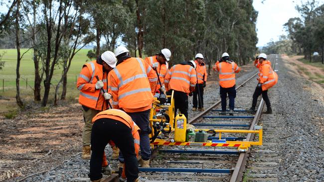 Half-built: More than $794 million will be spent on the Murray Basin Rail Project, but the Manangatang and Sea Lake lines will remain unfinished. Picture: Zoe Phillips