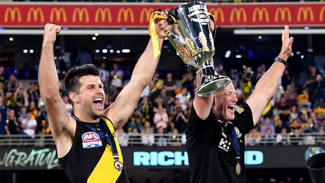 Richmond captain Trent Cotchin just snuck in on the interchange bench. Picture: AFL Photos/Getty Images