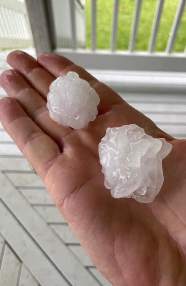 Mike Lewis experienced golf-size hail at Kureelpa, near Mapleton.