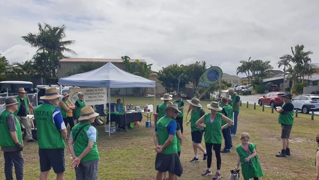 BIEPA members gathering at a recent community tree planting event on Bribie Island. Photo: Supplied