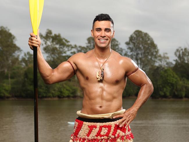 Tongan athlete Pita Taufatofua became an internet sensation when he carried the Tongan flag at the Rio Olympics. Picture: Peter Wallis