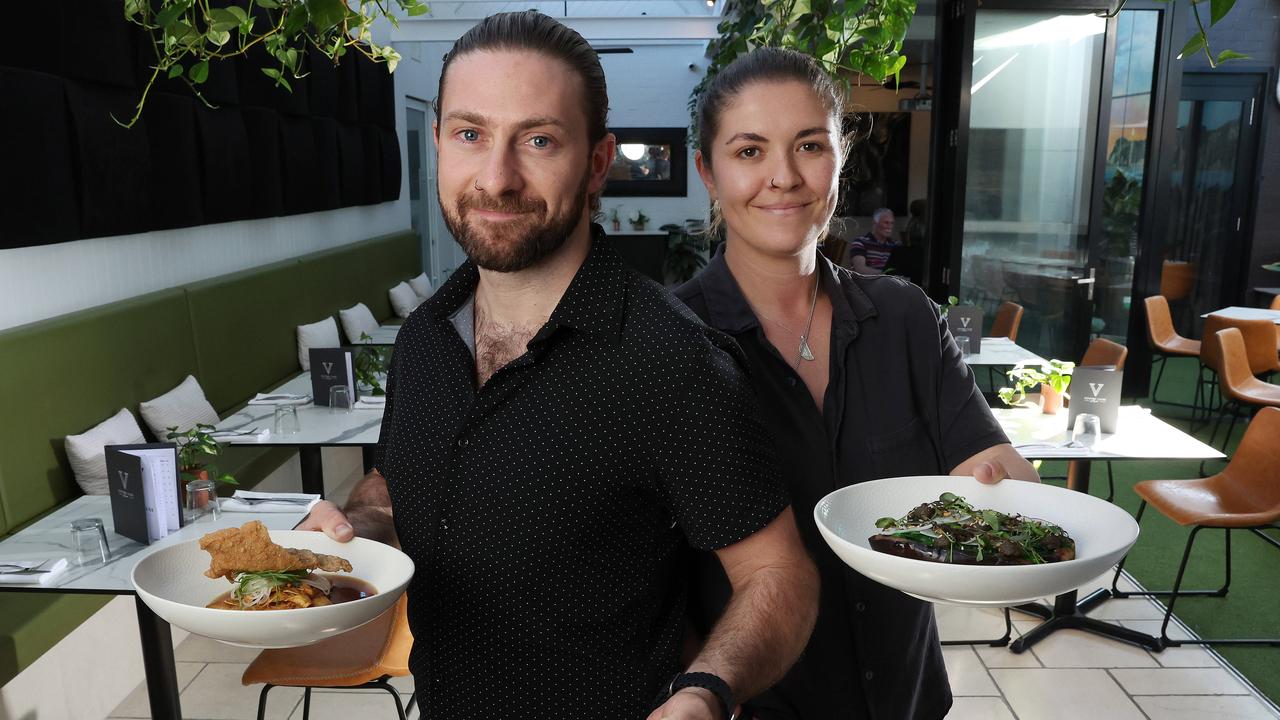 Victory Lane restaurant owner Chris Cosgriff and operations manager Daisy Wilson, Ascot say they are trying to keep food as affordable as possible for their customers. Picture: Liam Kidston