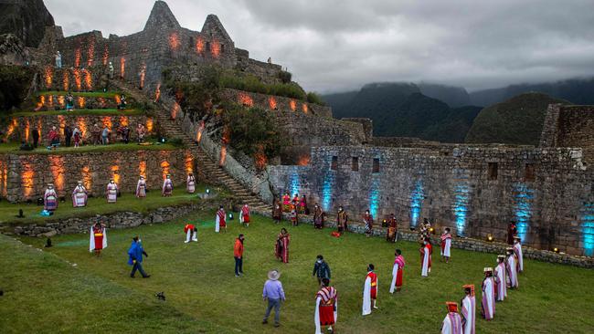 The reopening ceremony at Machu Picchu, in Cusco, Peru, on Monday (AEDT). Picture: AFP