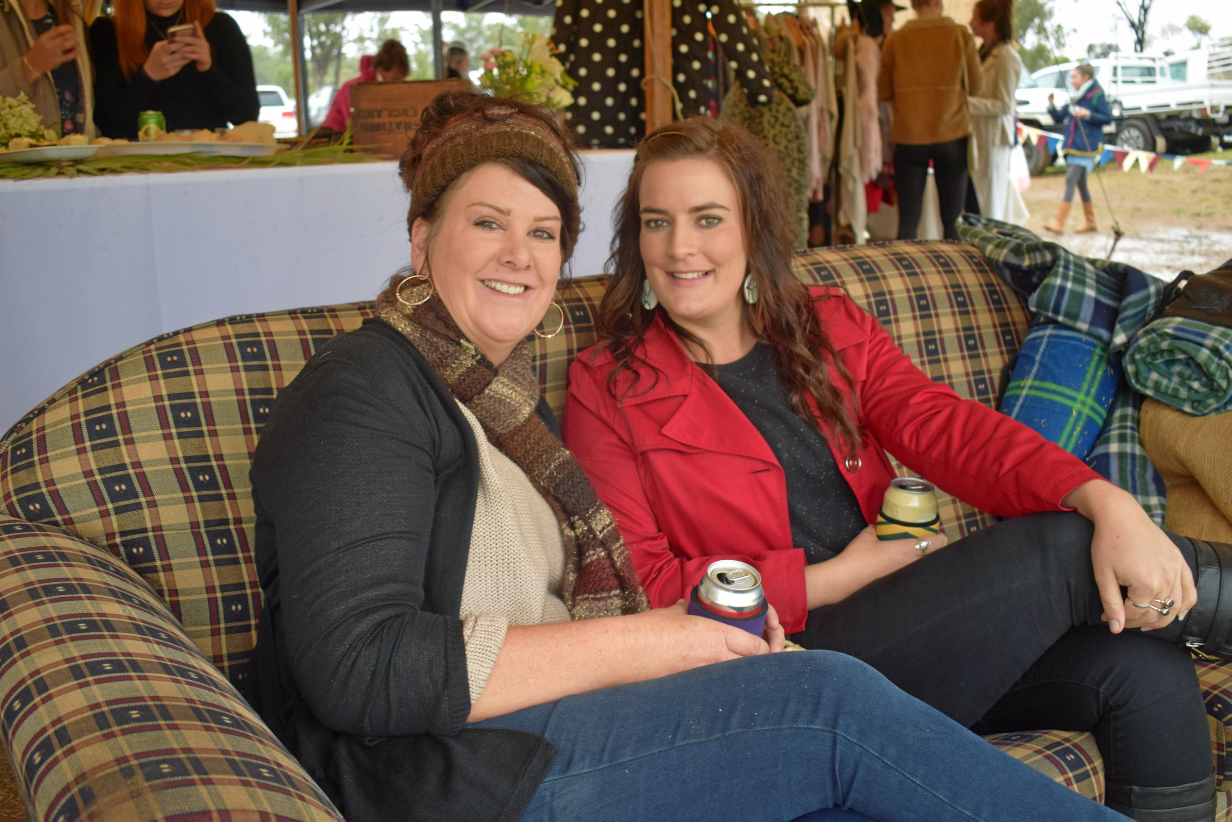 Brenda Murphy and Shonnie Fitzsimmons at the Condamine Cods Annual Ladies Day, June 8. Picture: Brooke Duncan