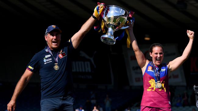 Lions coach Craig Starcevich, didn’t just want to win the flag, he wanted his side to play some more attractive footy. Picture: Getty Images