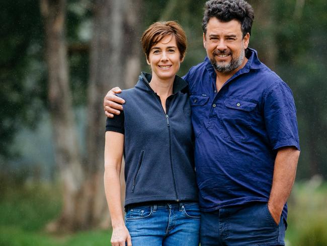 19.01.2021. Farmers and Cheesemakers Michael and Cressida Cains from Pecora Dairy. Photographed on thier property at Robertson NSW. Photo: Wesley Lonergan