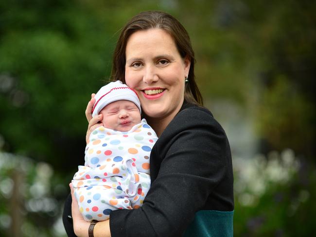 Kelly O'Dwyer is the first MP to give birth as a member of federal cabinet. Picture : Nicki Connolly