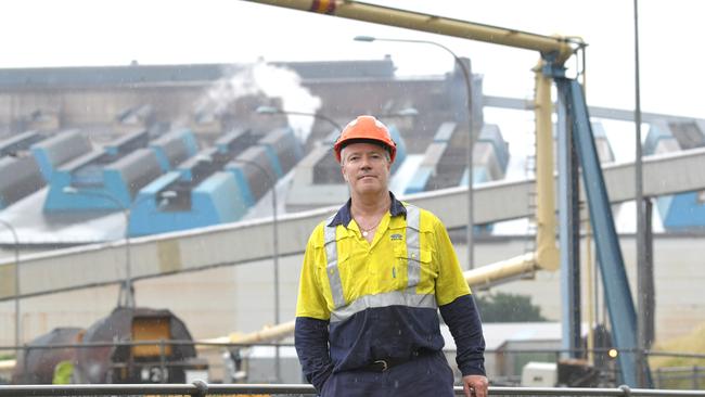 Port Kembla worker Stephen Davies is worried about the adverse affects any tariffs imposed by the Trump administration. Picture: Simon Bullard