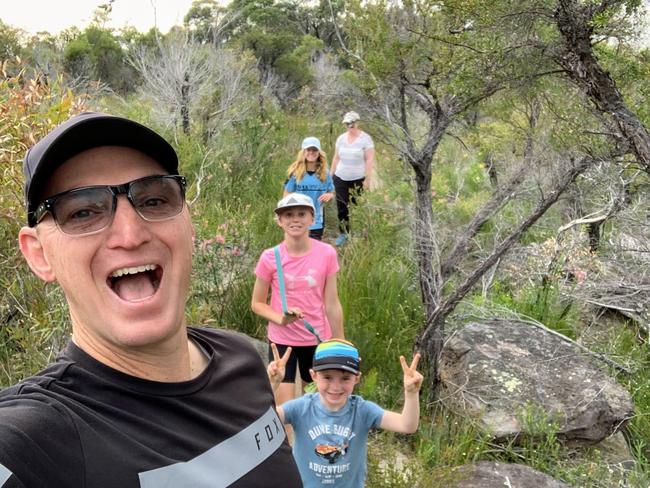 Glenn Hovey, 48, with his wife Cheryl, daughters Emily, 14, and Claire, 13, and son, Tom, 7. Picture: Supplied