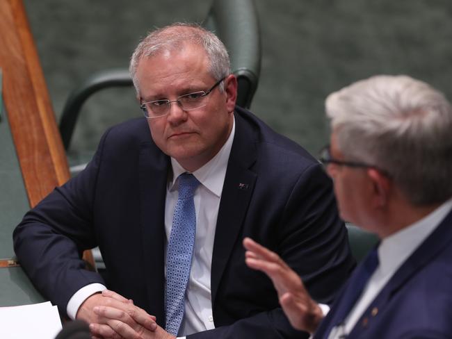 Prime Minister Scott Morrison (left) with Aged Care Minister Ken Wyatt. Picture: Kym Smith