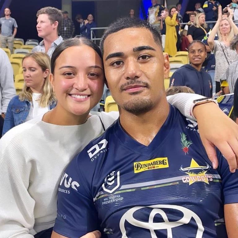 Connelly Lemuelu with partner Paris Needham-Brown