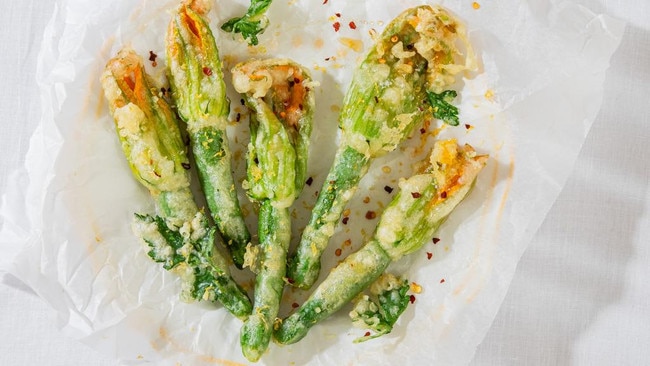 Delicious and easy, these fried zucchini flowers are a summer special. Photo: Nikki To