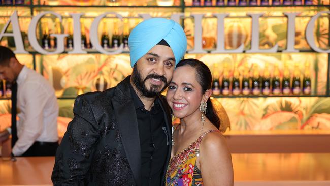 Mannu Kala and Kuljit Singh at the Magic Millions Race Day 2025 at Gold Coast Turf Club for Gold Coast at Large. Picture, Portia Large.