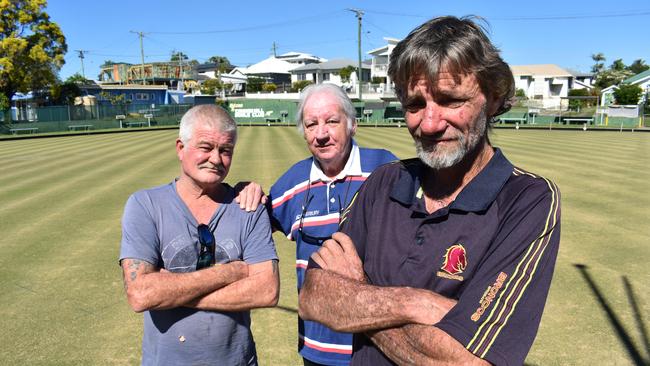 Groundskeeper Paul McLellan and club members Mick Watson and Ken Morrison at Cannon Hill Bowls Club. Picture: Brian Bennion