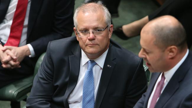 PM Scott Morrison in the House of Representatives Chamber, at Parliament House in Canberra. Picture: Kym Smith