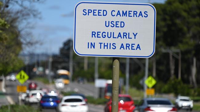 ADELAIDE, AUSTRALIA - NewsWire Photos OCTOBER 5, 2021: Stock/generic images of traffic signs - speed cameras used regularly in this area sign. Picture: NCA NewsWire / Naomi Jellicoe