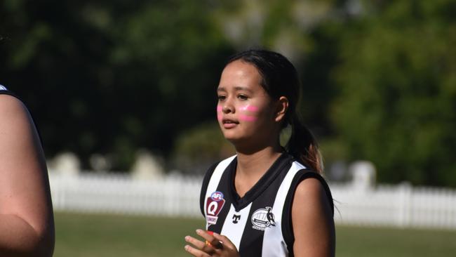 Under-17 Girls division 1 action between the Yeronga Devils and Sherwood Magpies. Sunday April 30, 2023. Picture: Nick Tucker