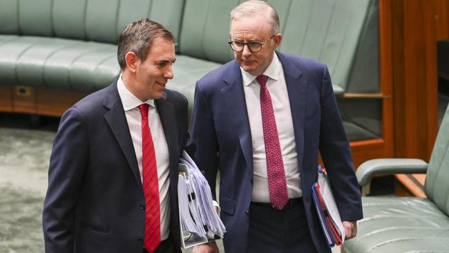 Federal Treasurer Jim Chalmers and Prime Minister Anthony Albanese. Picture: NCA NewsWire / Martin Ollman