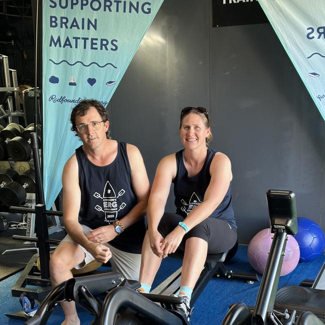 Dustin and Shannon Perry are part of a fundraising team trying to row 1000 km at the Euroa Gym on February 18 to support Connor's Erg, for the Robert Connor Dawes Foundation.