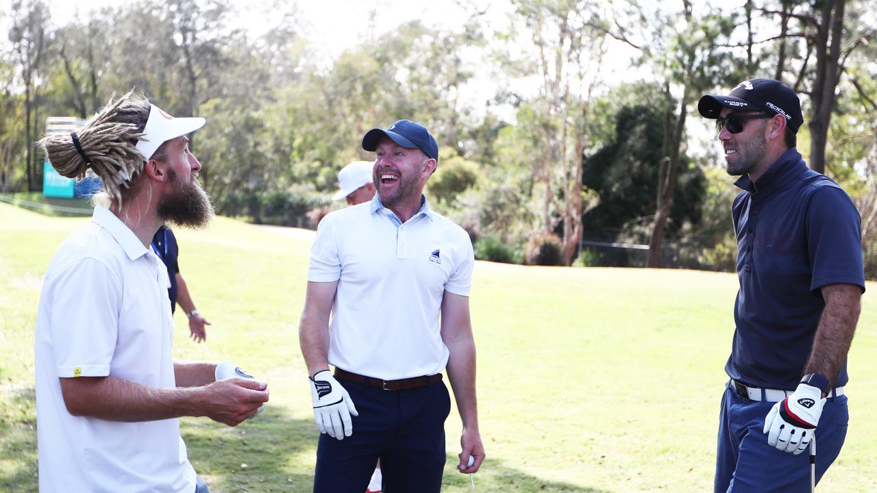 Action from today's Australian PGA Championship Pro-Am at RACV Royal Pines Resort. Picture: Jason O'Brien