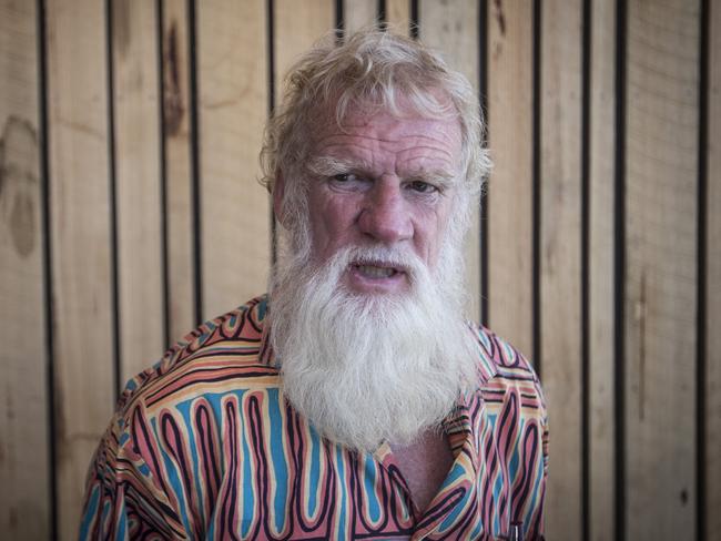 Dark Emu author Bruce Pascoe at the Ballawinne festival in Cygnet, Tasmania. Picture: LUKE BOWDEN