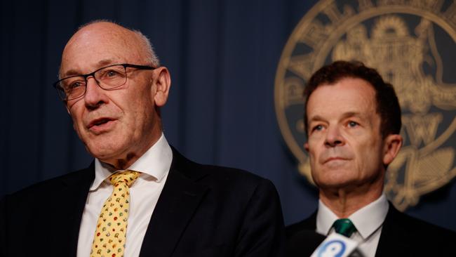 Opposition Treasury spokesman Damien Tudehope, left, and NSW Liberal leader Mark Speakman. Picture: Nikki Short / NewsWire