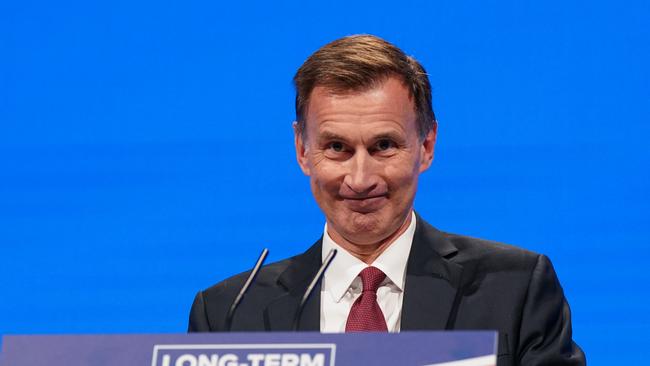 ‘Don’t bet against Britain’ Jeremy Hunt at the Conservative Party Conference in Manchester this week. Picture: Getty Images