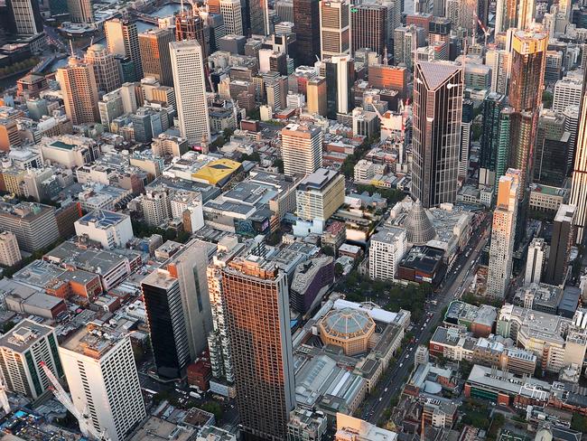 Aerial of Melbourne CBD