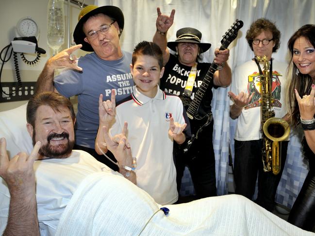 Hinch underwent a liver transplant in 2011. He is pictured here with other liver and heart transplant recipients Paulie Stewart, Shaun Miller, Shane Laffy, Steve Dagg and Jo Fraser. 