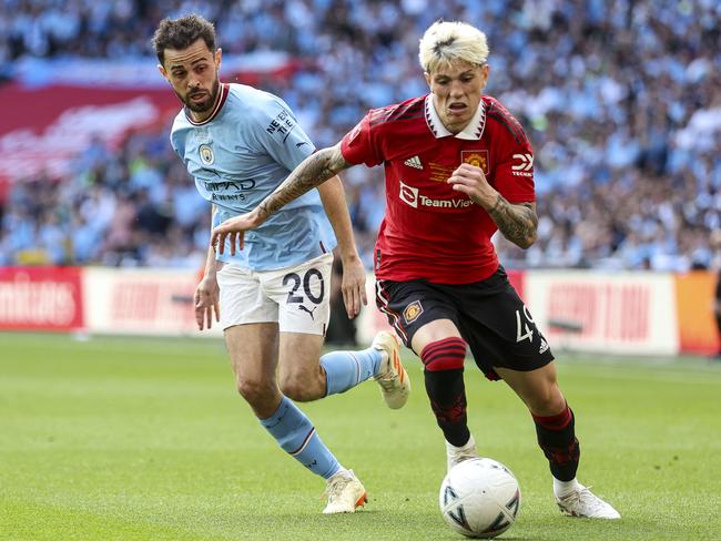 Alejandro Garnacho was Manchester United’s biggest threat off the bench. Picture: Robin Jones/Getty Images