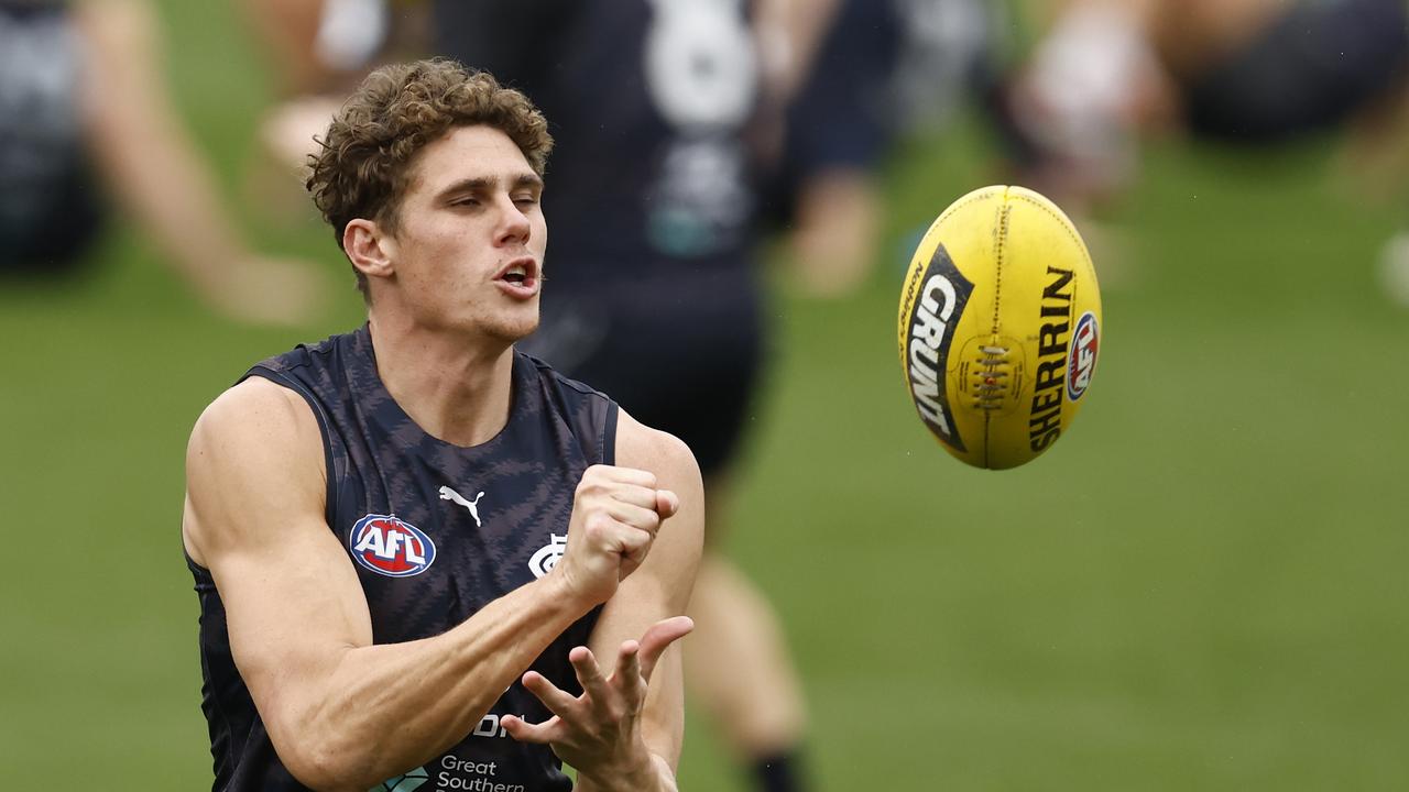 Carlton star Charlie Curnow has bounced back from injury in a big way this year. Picture: Getty Images