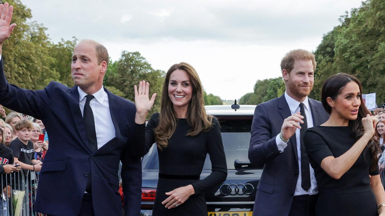 The younger royals greets mourners at Windsor. (Photo by Chris Jackson / POOL / AFP)