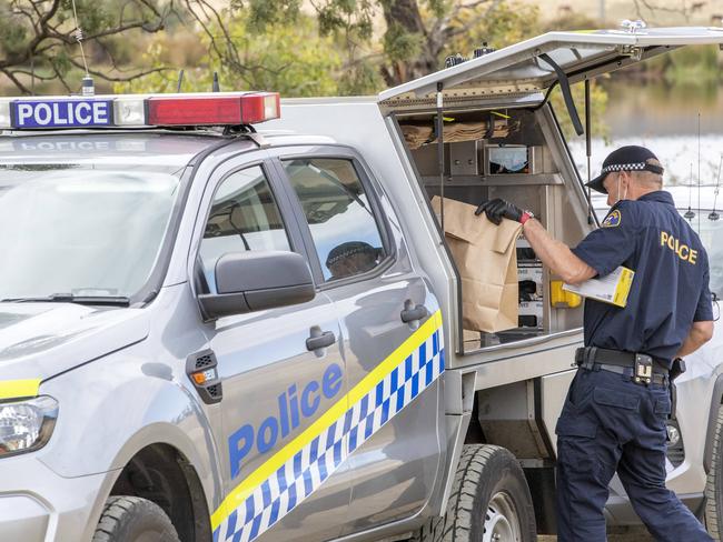 Police at Native Corners Road, Campania. Picture: Chris Kidd