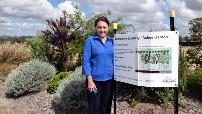 Rockhampton Regional Councillor Ellen Smith looks forward to the expansion of the Gracemere Cemetery with stage one of the new Ash Garden. File photo from 2017.