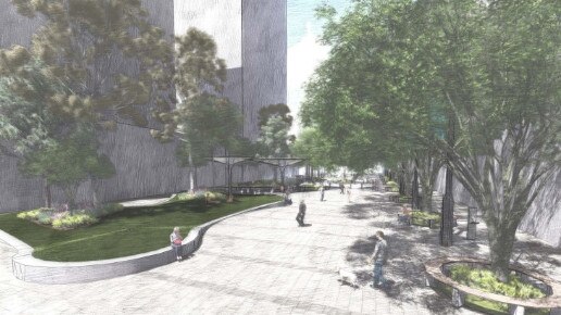 How the square will look after stage two. It will also connect to Main Lane.