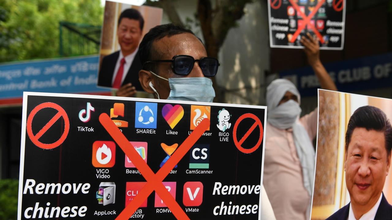 Many Chinese apps ahve been banned in India. Picture: Prakash Singh / AFP