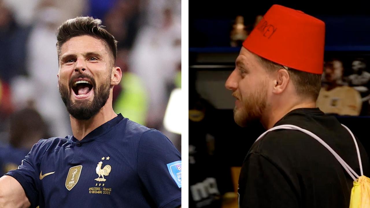 Jason Cummings revealed his Instagram message from Olivier Giroud to his Mariners teammates in hilarious scenes. Picture: Supplied