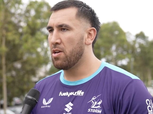 Melbourne Storm's Nelson Asofa-Solomona returned to training with the club on Thursday at AAMI Park., ,