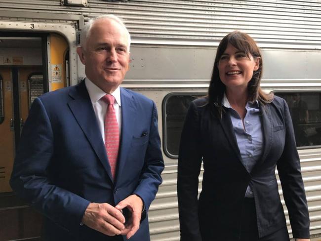 Malcolm Turnbull and Robertson MP Lucy Wicks in Gosford today. Picture: Central Coast Express Advocate