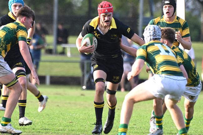 St Laurence’s flanker Tom O’Callaghan. AIC First XV rugby between St Patrick's College and St Laurence's College. Saturday May 10, 2025. Picture, John Gass