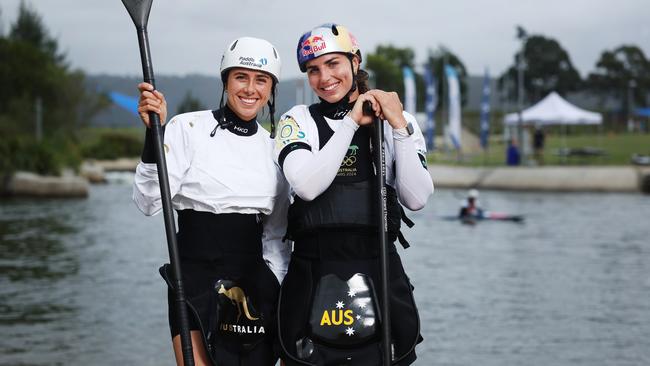 Noemi and Jessica Fox compete at Penrith Whitewater Stadium in January. Picture: Rohan Kelly