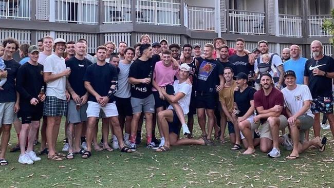 Collingwood's Instagram post of the players letting their hair down. Picture: Collingwood/Instagram