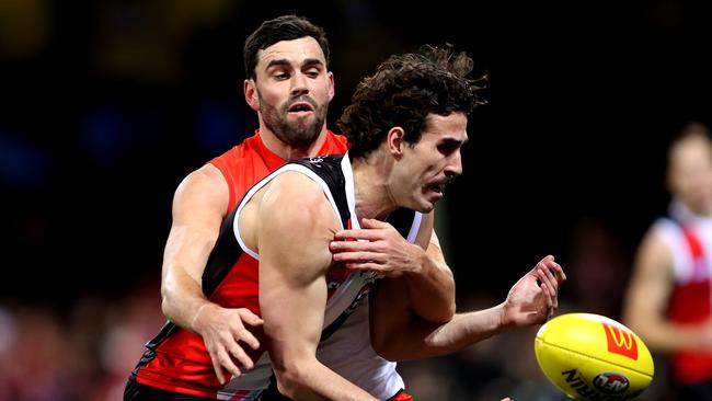 King had just the eight disposals, but he wasn’t helped by his teammates. Picture: Brendon Thorne/AFL Photos/via Getty Images